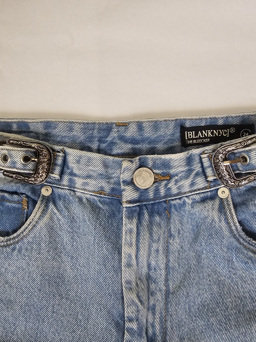 Blank NYC Light Blue Denim Jeans with Dark Label